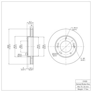 Kia Sorento Brake Rotor (1) - Front - R1 Concepts - RNC - Plain - `03-`06